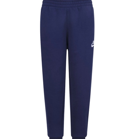 🏀NEW⚽️ I Kids Size 4 I Nike Sportswear Club Navy Fleece Joggers I - Picture 3 of 4